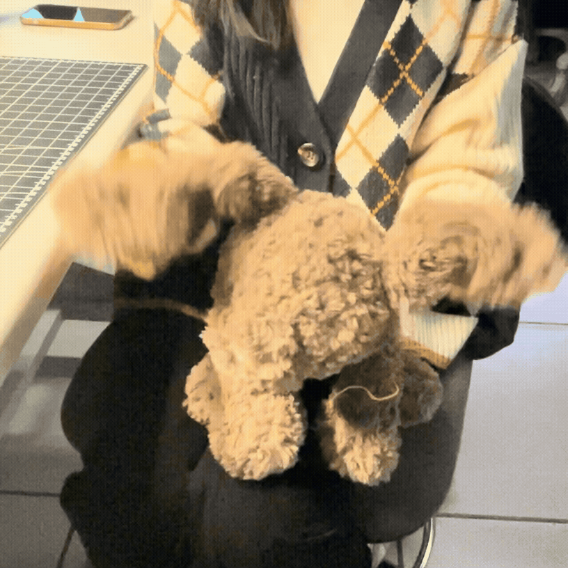 Miffy was very popular among users. Users mainly held her by her ears, they played with them. Due to this, we added holes to place sensors in her ears. 